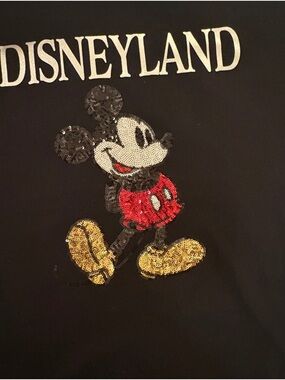 Disney Sequined Mickey in Red & Gold women size large NWT